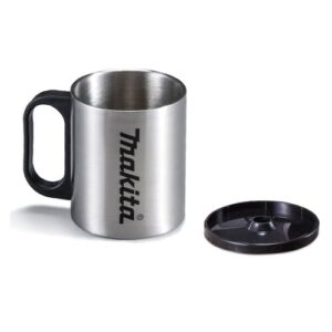 マキタのステンレスマグカップの写真（蓋つき）